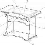 Схема сборки Стол письменный Комбинация 2 BMS