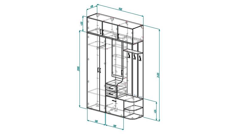 ЭСКИЗ Прихожая 1  (1500х2400х400)