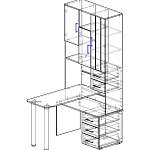 Схема сборки Угловой компьютерный стол Мартин с шкафчиками BMS