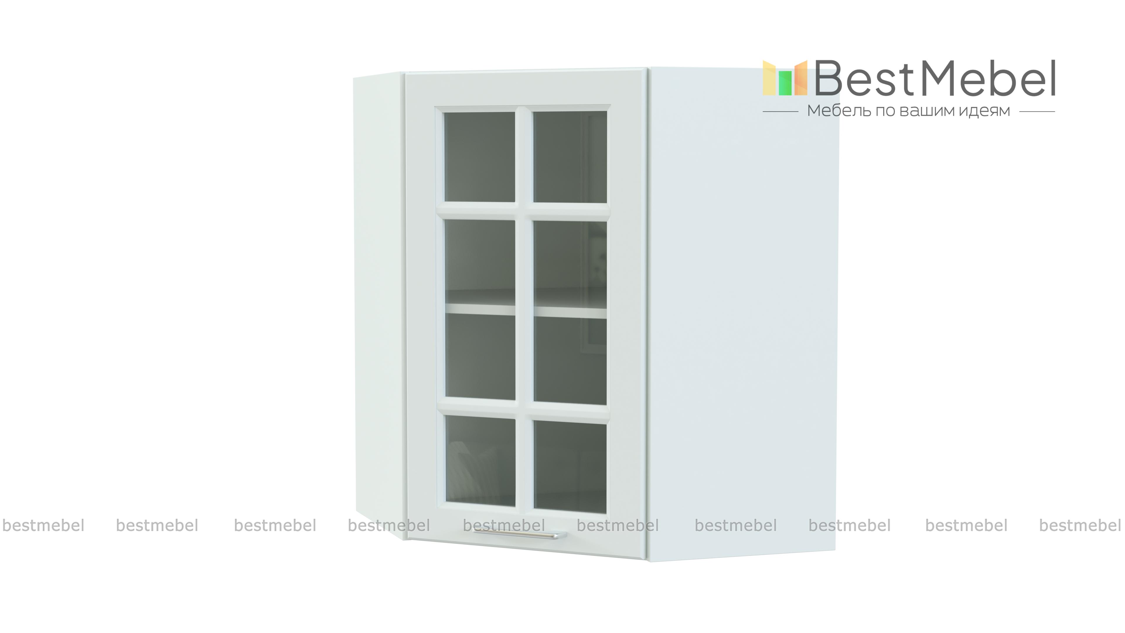 Шкаф верхний угловой остекленный Европа BMS - Фото