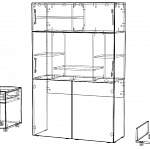 Чертеж Компьютерный стол-трансформер Элиза 1 BMS