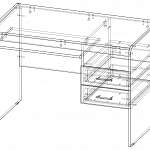 Чертеж Письменный стол ЖК 4.5 модуль BMS